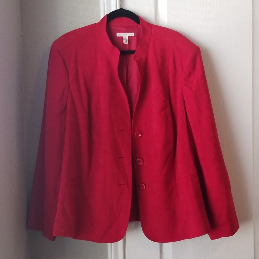 JM Collection Red Blazer Size 22 W